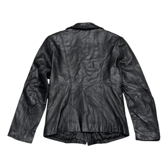 VINTAGE LEATHER John Paul Richard 90s Retro Casual Designer Jacket Womens 10 - Picture 2 of 5